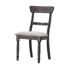 Leventis Light Brown Linen Weathered Gray Finish Side Chair (Set of 2)