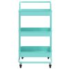 3-Tier Kitchen Trolley Turquoise 16.5"x13.8"x33.5" Iron and ABS