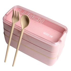 Separate Microwave Oven Light Lunch Box (Color: Pink)